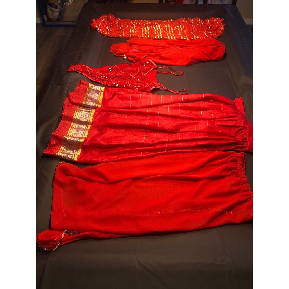 Red Belly Dancer Costume